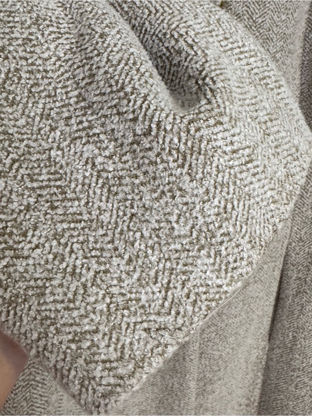 Estelle Plus Size Herringbone Coat 4X Neutral Longline Jacket Classic Chic Beige - Picture 5 of 10
